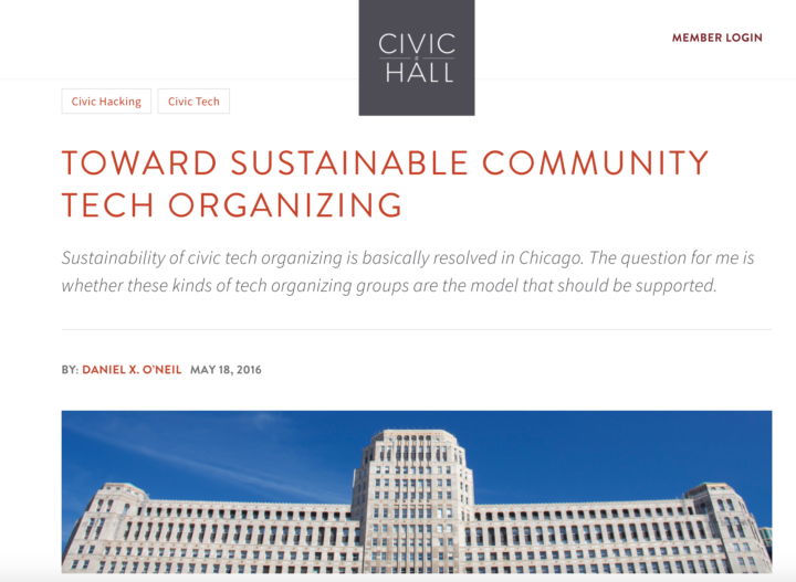New post on Civicist: Toward Sustainability for Local Tech Organizing