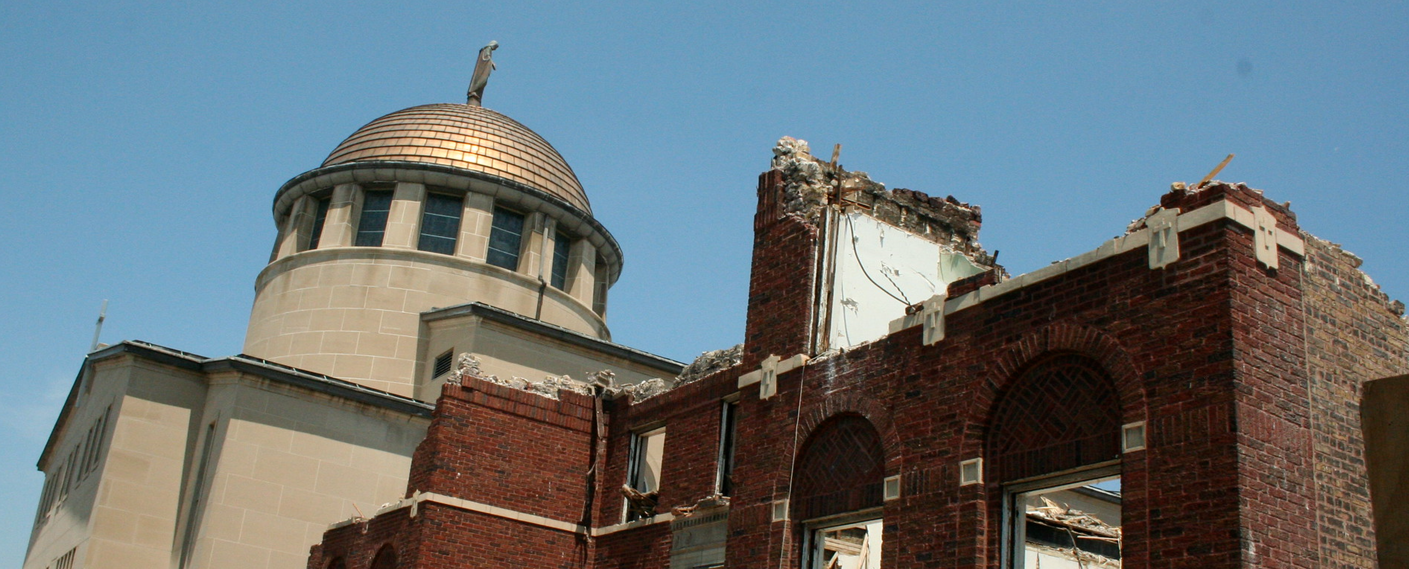 Snip of Demolition: Our Lady of Mercy Church Convent, 4419 North Kedzie, Chicago, IL
